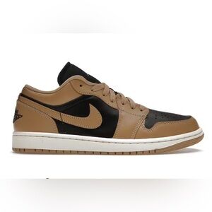 Jordan 1 Low Tan and Black Women's Sneakers